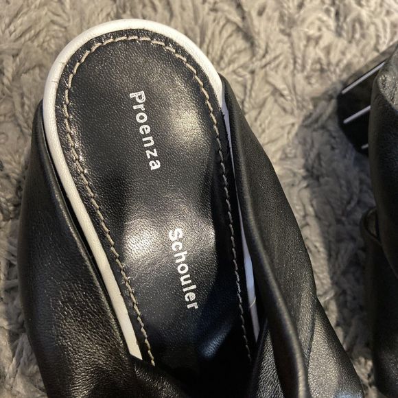 Proenza Schouler Twist Knotted Pointy Toe Slip On Leather Block Heel Mules 38.5 - Picture 11 of 16